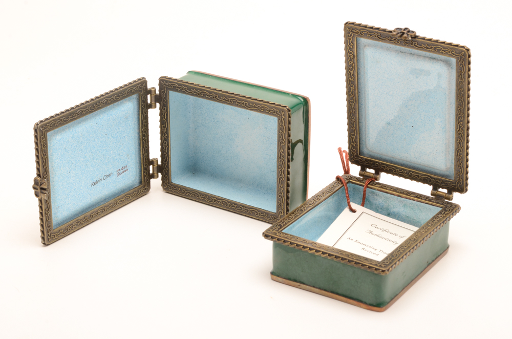Kelvin Chen Copper Trinket Boxes After Modigliani and Van Gogh