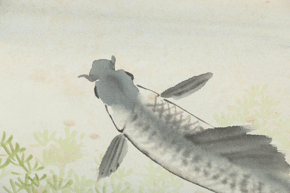 East Asian Style Watercolor Paintings of Koi Fish