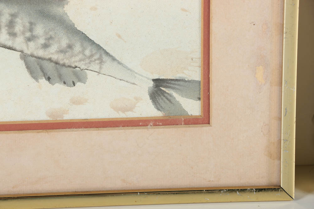 East Asian Style Watercolor Paintings of Koi Fish