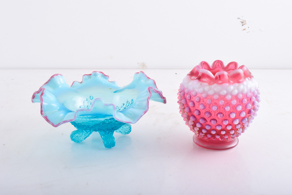 Vintage Hobnail Fenton Style Colored Glass