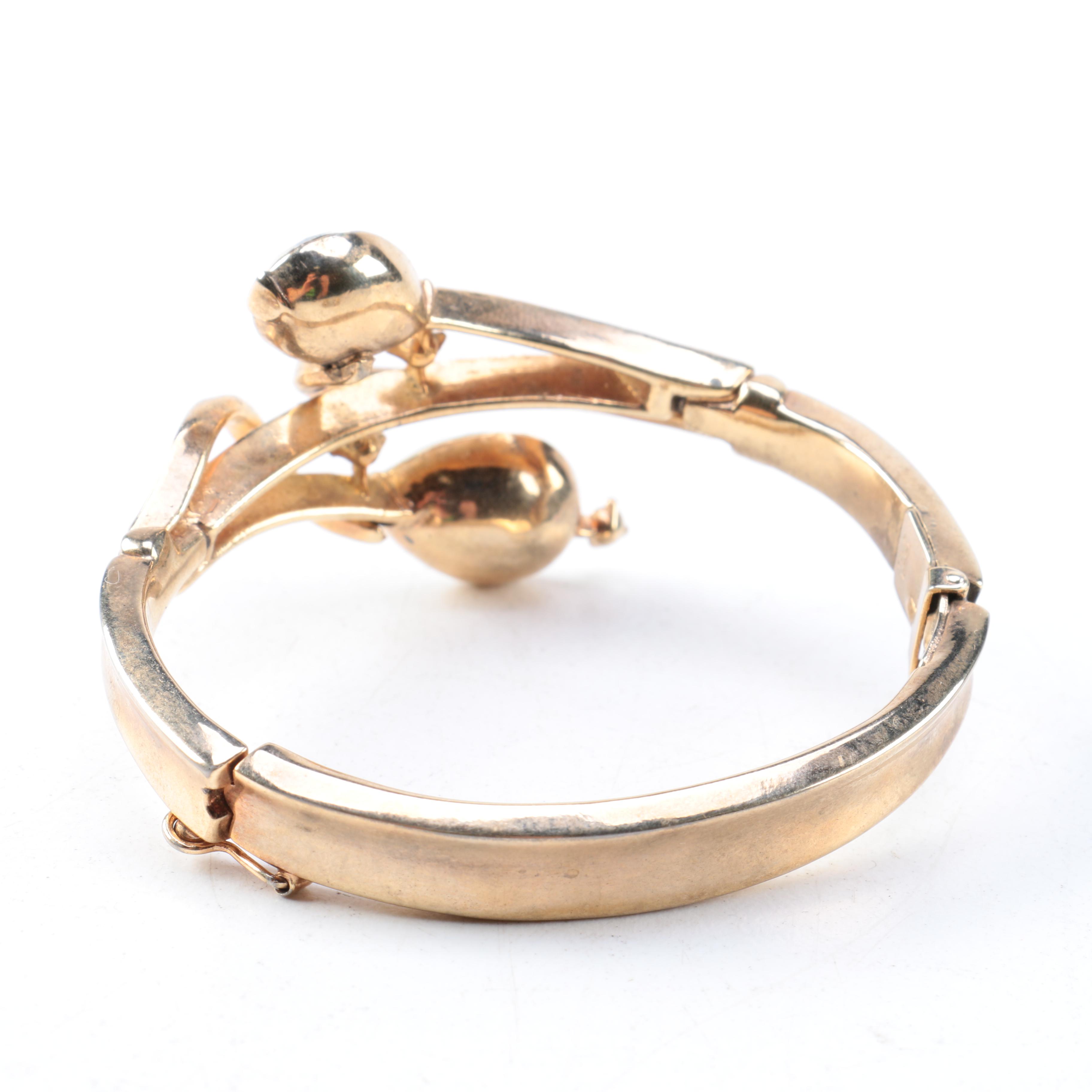 Vintage Trifari Bangle and Demi Parure With Aurora Borealis Rhinestones