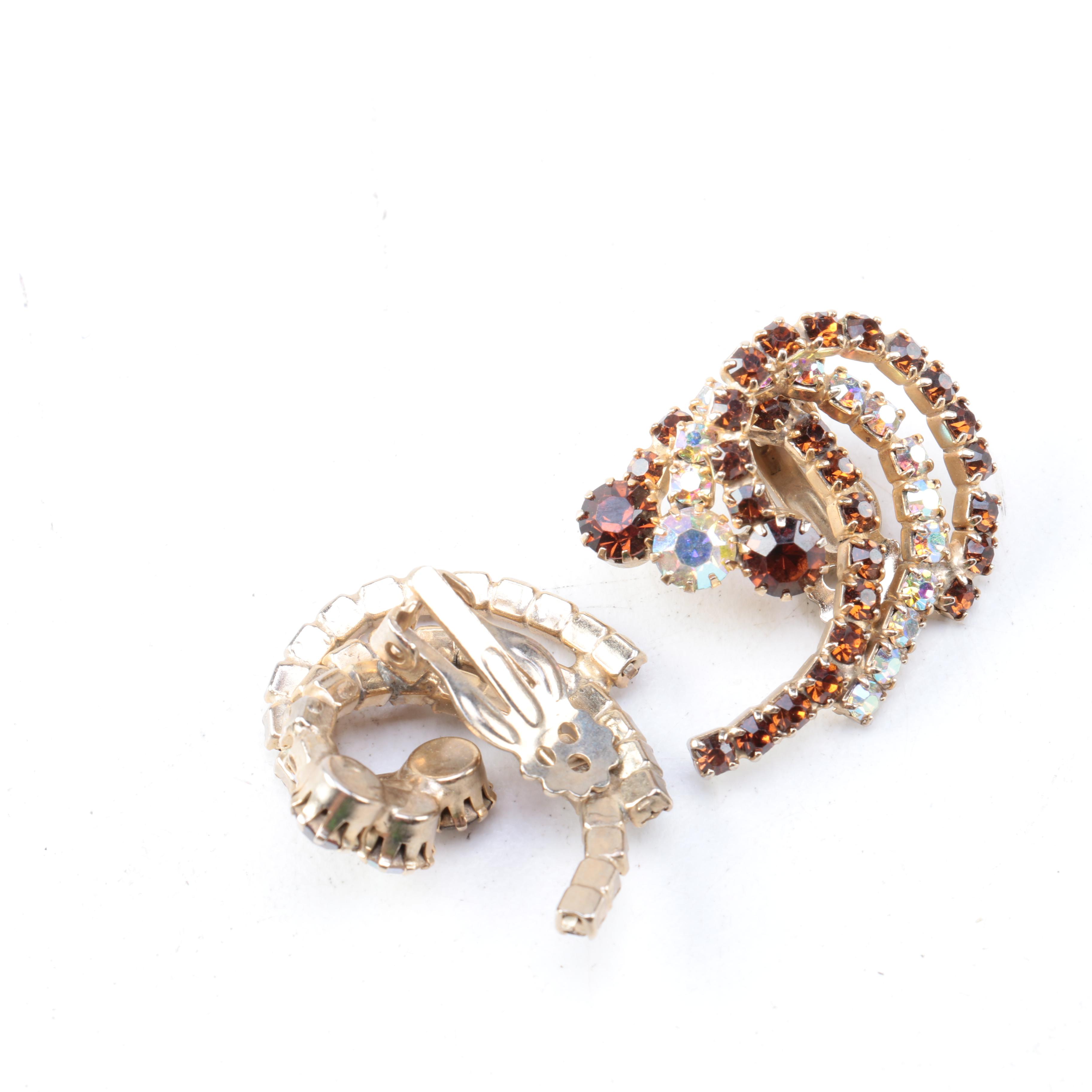 Vintage Trifari Bangle and Demi Parure With Aurora Borealis Rhinestones