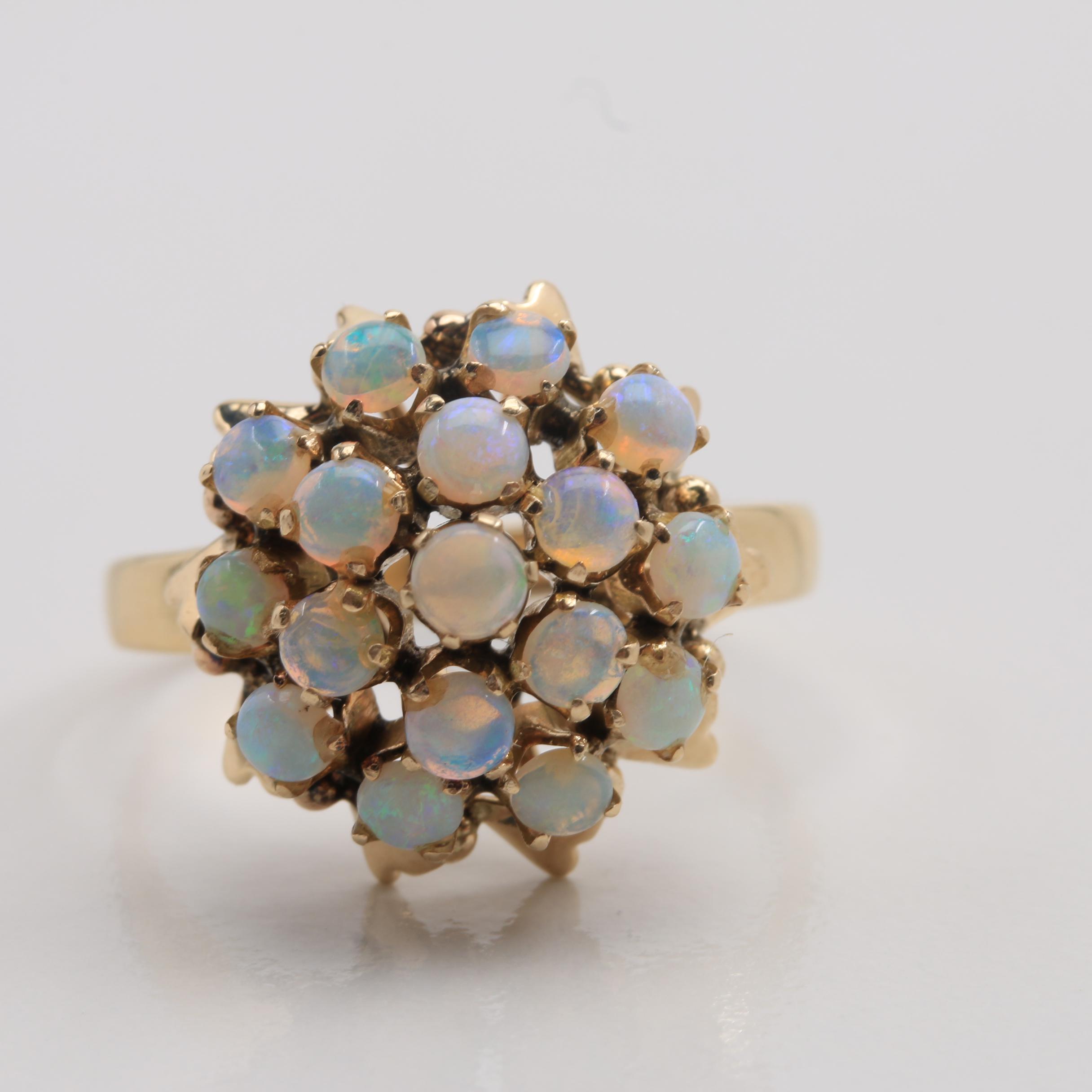 14K and 10K Yellow Gold Opal Ring