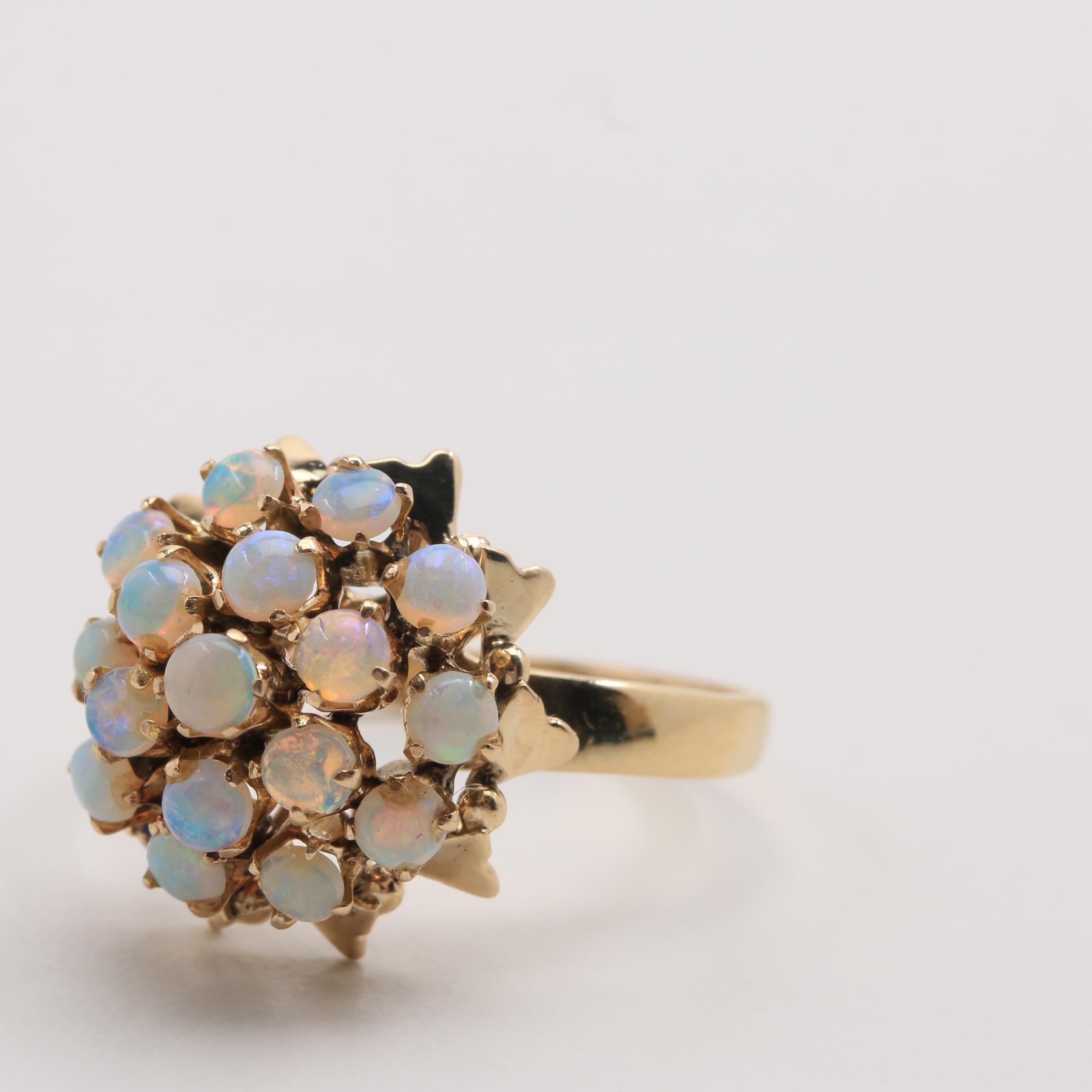 14K and 10K Yellow Gold Opal Ring