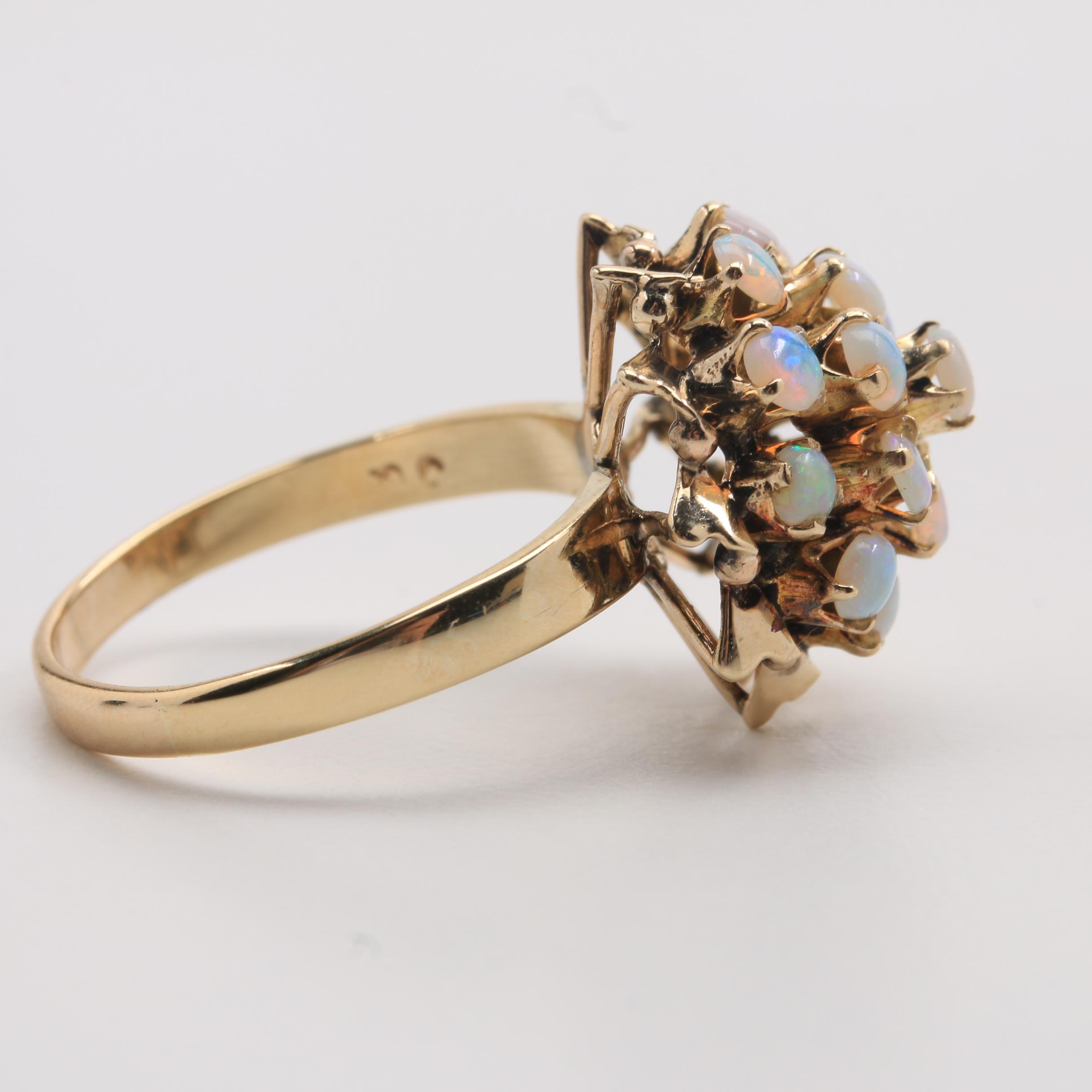 14K and 10K Yellow Gold Opal Ring