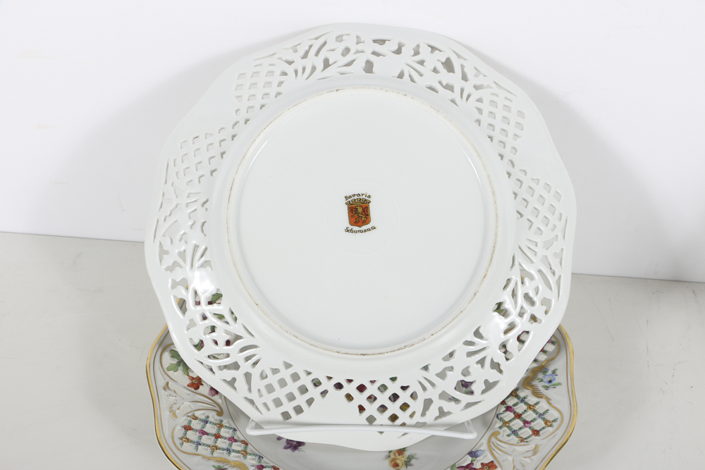 Eleven Assorted  Shumann Bavarian  Plates, "Chateau Dresden"