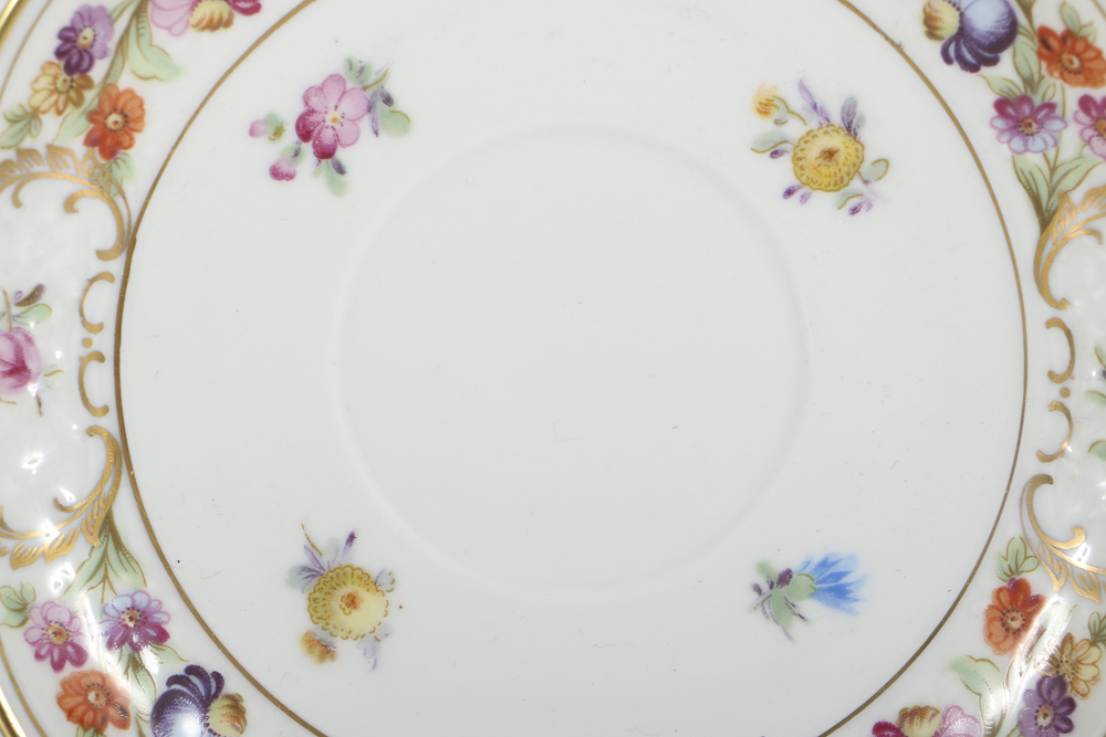 Schuman Bavarian Porcelain "Empress Dresden Flowers" Tea Cups