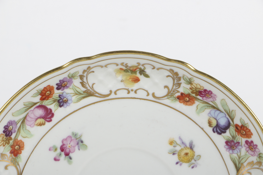 Schuman Bavarian Porcelain "Empress Dresden Flowers" Tea Cups