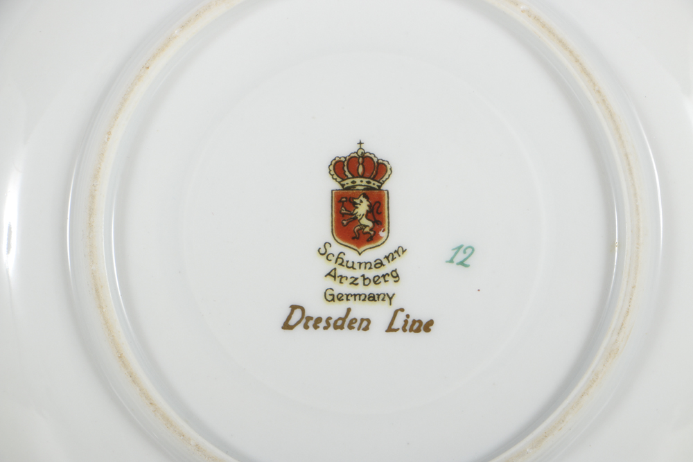 Schuman Bavarian Porcelain "Empress Dresden Flowers" Tea Cups