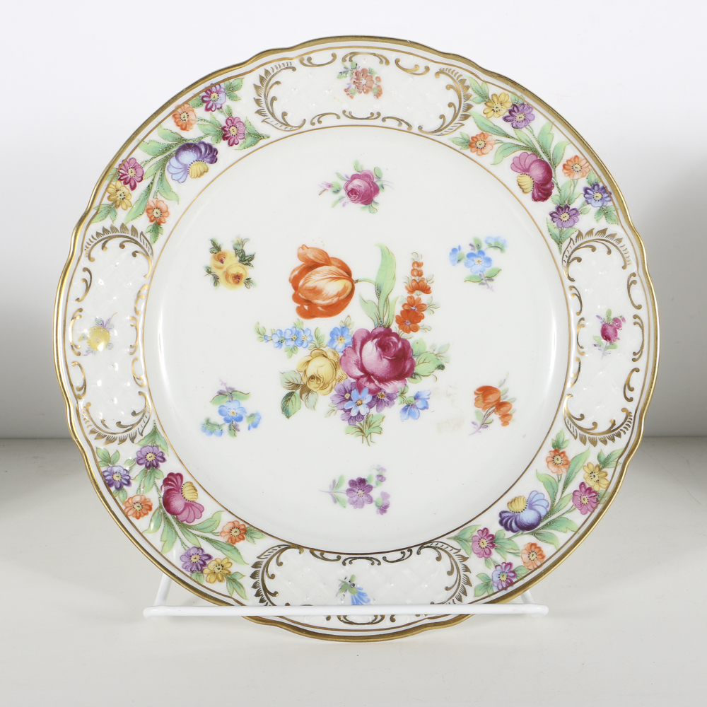 Schuman Bavarian Porcelain "Empress Dresden Flowers" Tea Cups