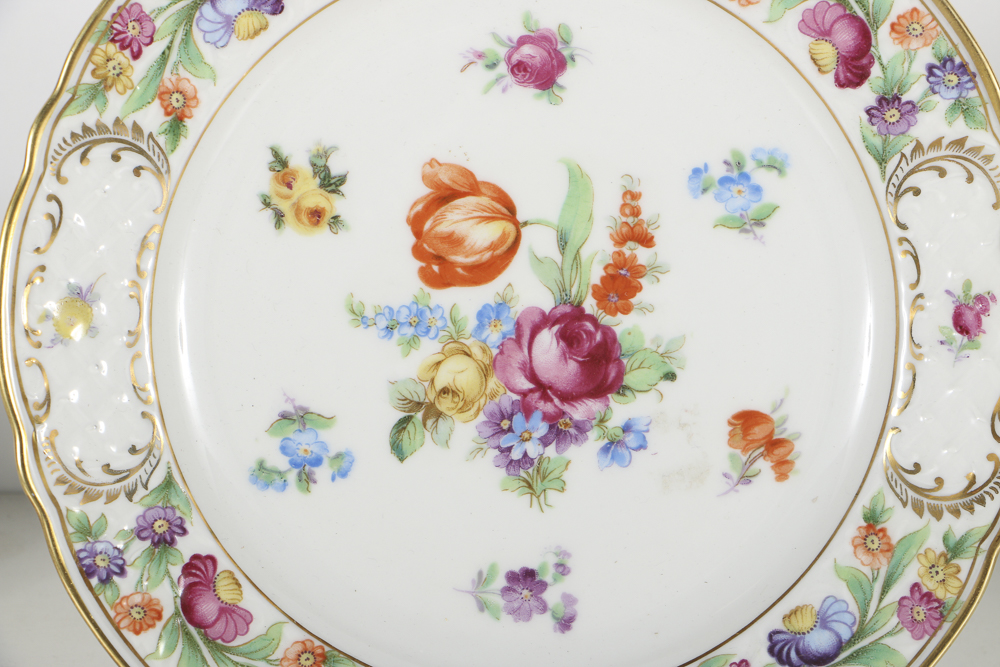 Schuman Bavarian Porcelain "Empress Dresden Flowers" Tea Cups