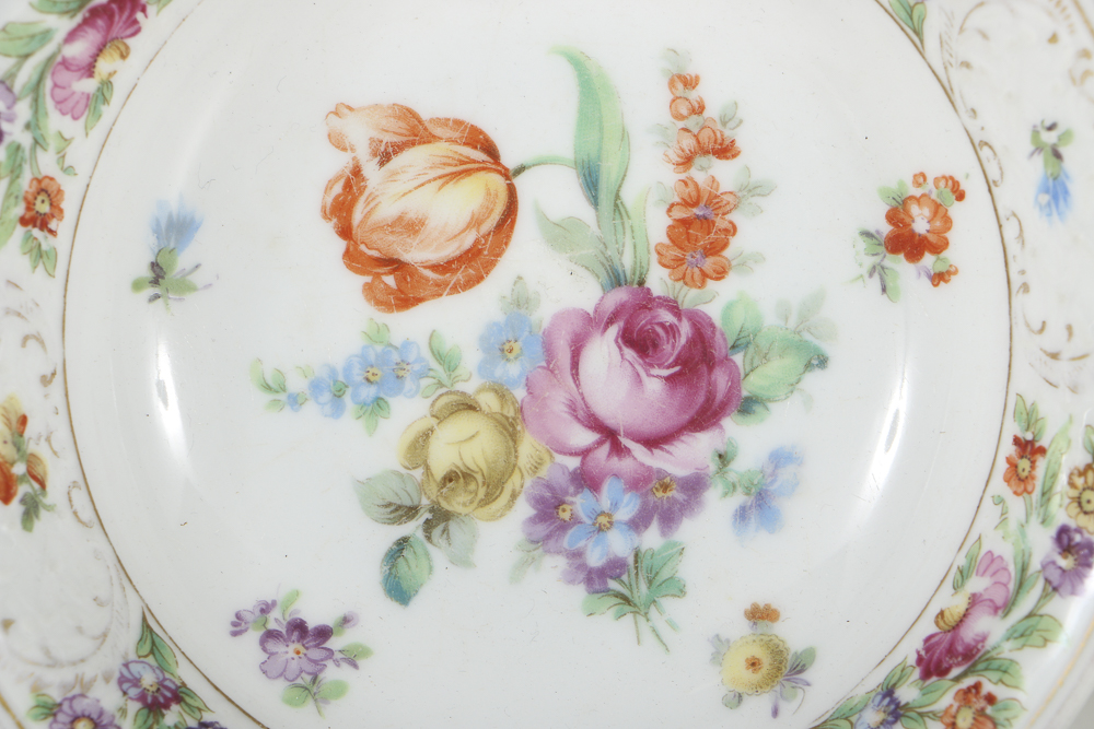 Schuman Bavarian Porcelain "Empress Dresden Flowers" Tea Cups