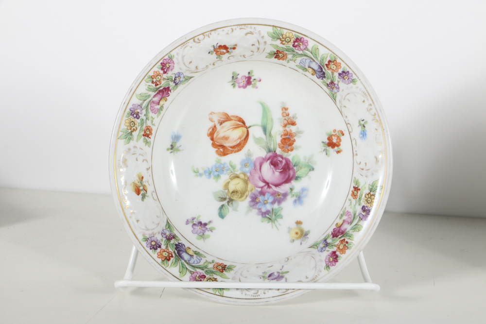 Schuman Bavarian Porcelain "Empress Dresden Flowers" Tea Cups