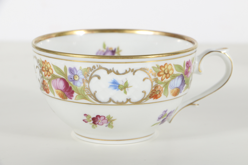 Schuman Bavarian Porcelain "Empress Dresden Flowers" Tea Cups