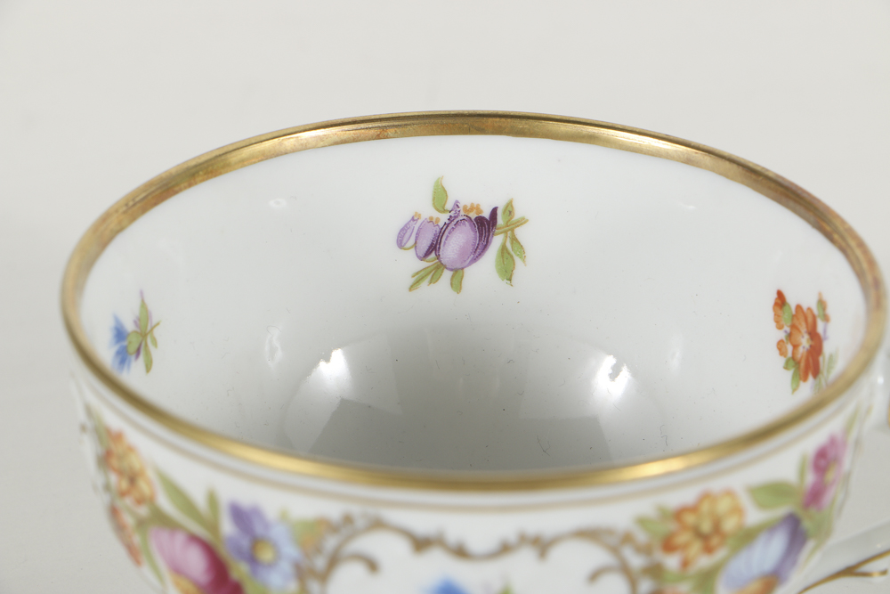 Schuman Bavarian Porcelain "Empress Dresden Flowers" Tea Cups