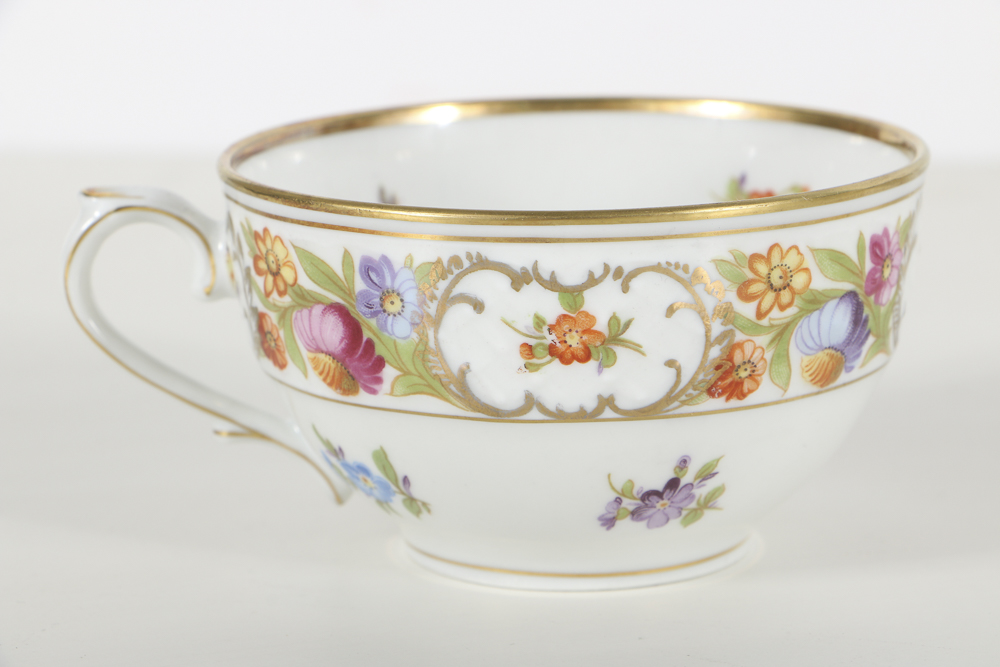 Schuman Bavarian Porcelain "Empress Dresden Flowers" Tea Cups