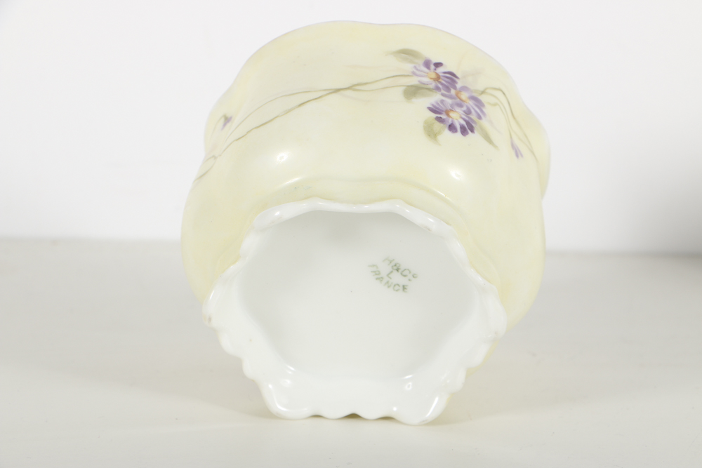 Assorted Demitasse Cups, Saucers and Haviland Creamer and Sugar