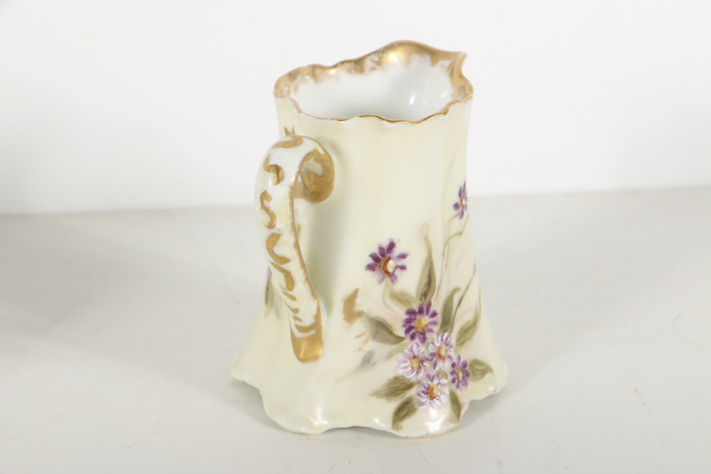 Assorted Demitasse Cups, Saucers and Haviland Creamer and Sugar