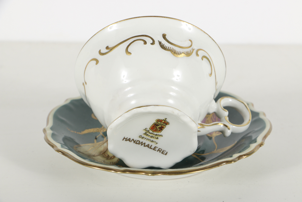 Assorted Demitasse Cups, Saucers and Haviland Creamer and Sugar