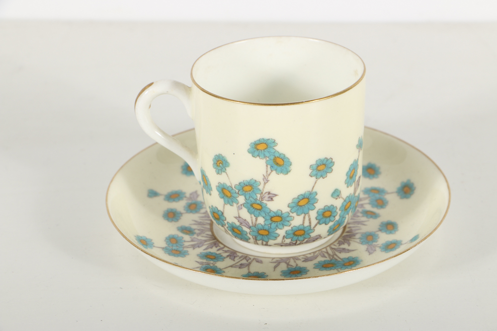 Assorted Demitasse Cups, Saucers and Haviland Creamer and Sugar