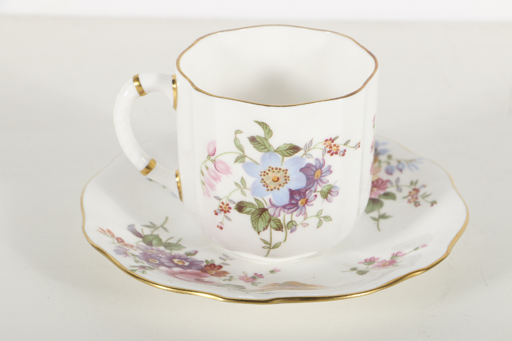 Assorted Demitasse Cups, Saucers and Haviland Creamer and Sugar