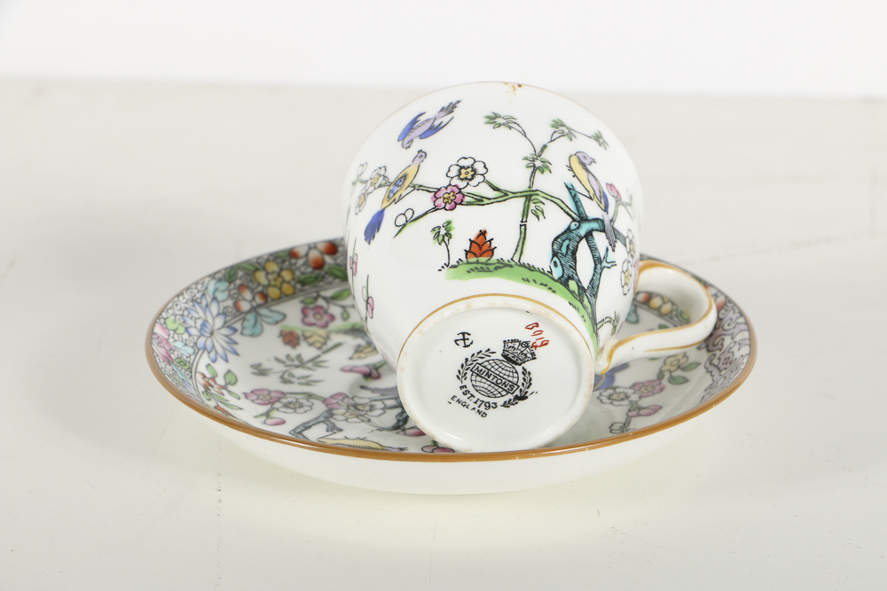 Assorted Demitasse Cups, Saucers and Haviland Creamer and Sugar