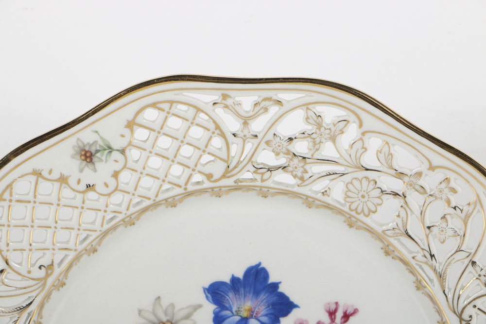 Schuman Bavarian Porcelain "Alpine Flowers"  Compote