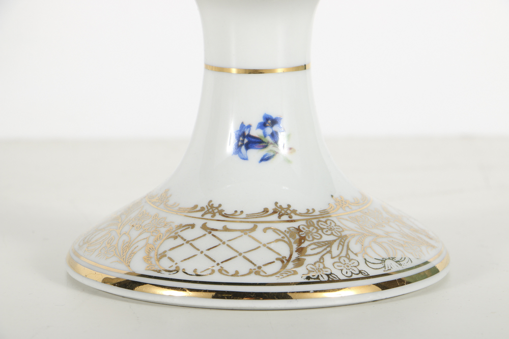 Schuman Bavarian Porcelain "Alpine Flowers"  Compote