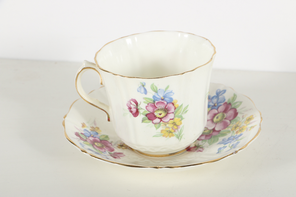 Assorted Porcelain Tea Cups and Royal Minton Jug