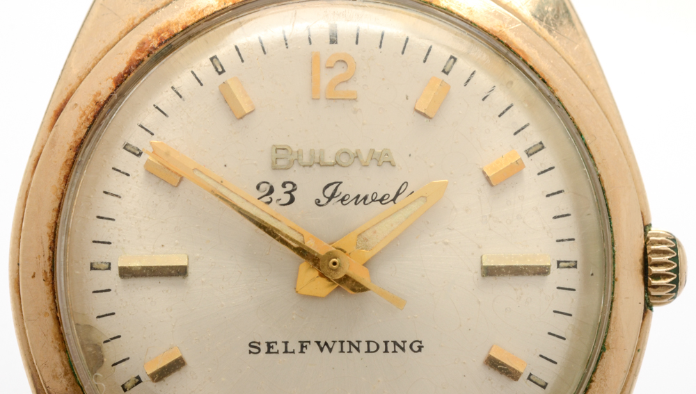 1970s Bulova Self-Winding Watch With Speidel Calendar Watchband