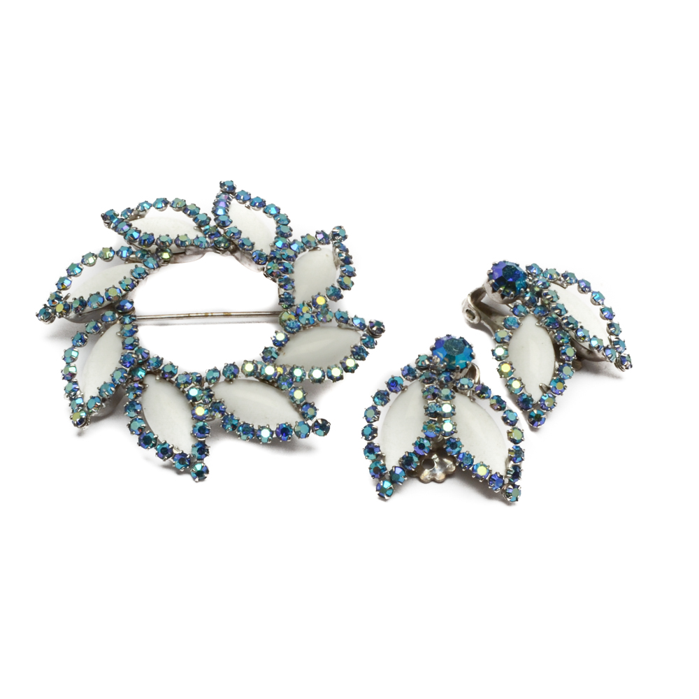 Weiss Aurora Borealis Rhinestone Demi-Parure Costume Jewelry Set