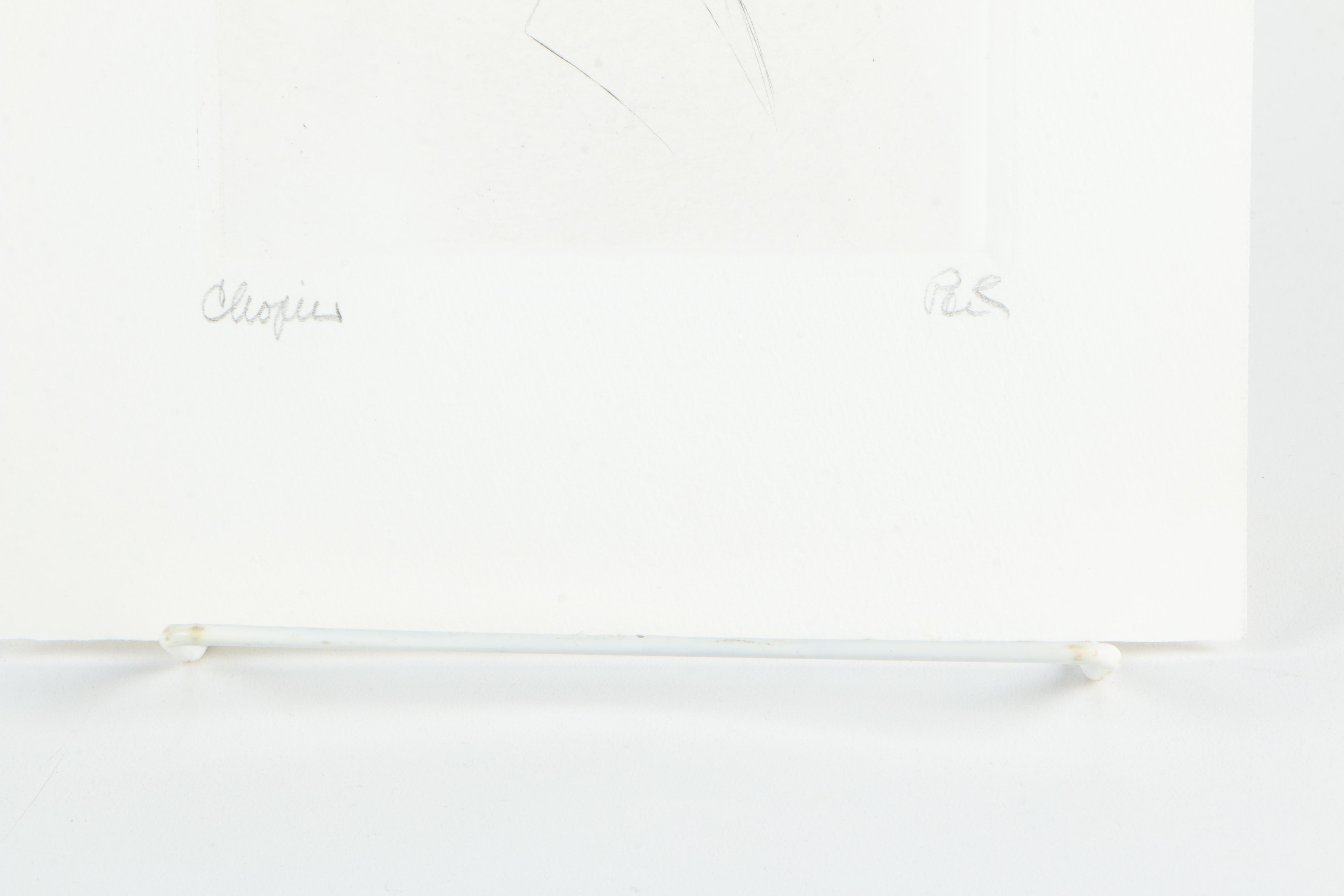 Wilhelm Pech Etchings "Brahms", "Chopin", "Beethoven", and "Mozart"