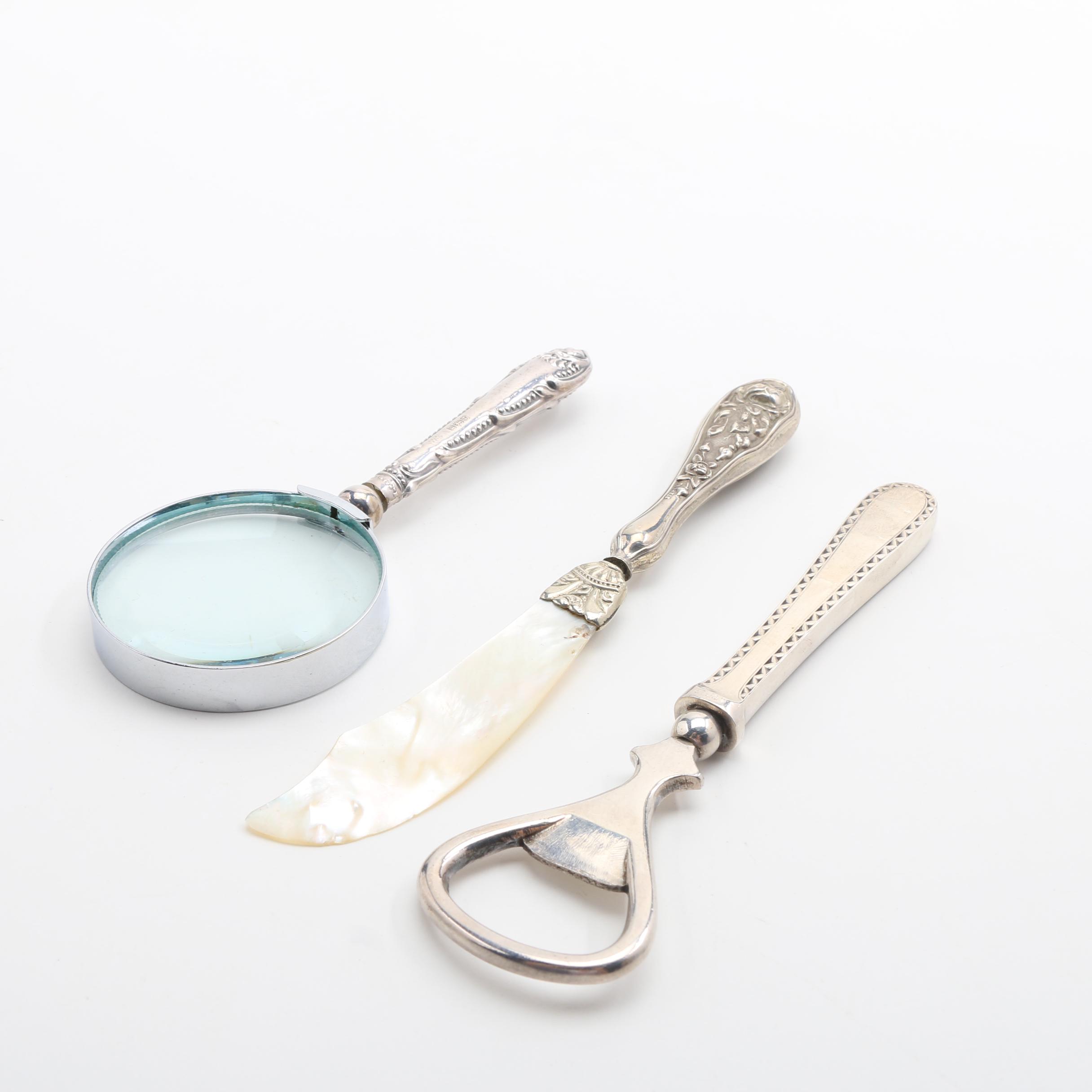 Sterling Silver Handled Utensils Featuring  Kirk & Sons Bottle Opener