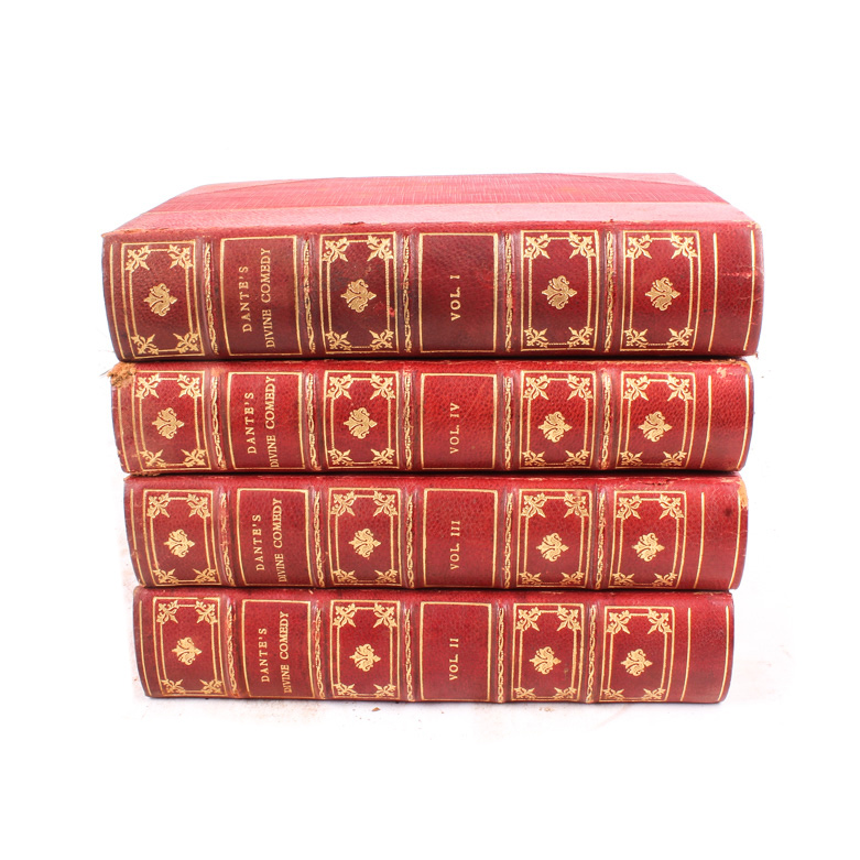 Four Volume Set of "The Divine Comedy" By Dante