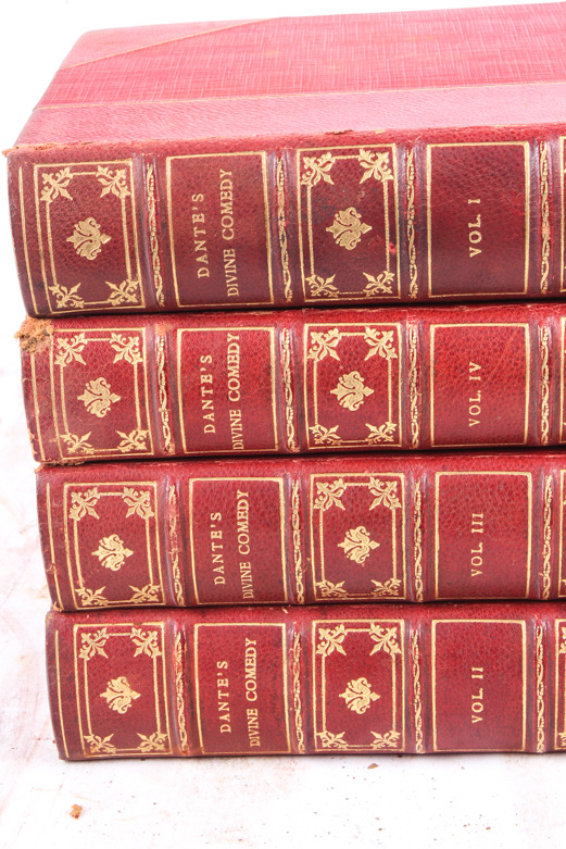 Four Volume Set of "The Divine Comedy" By Dante