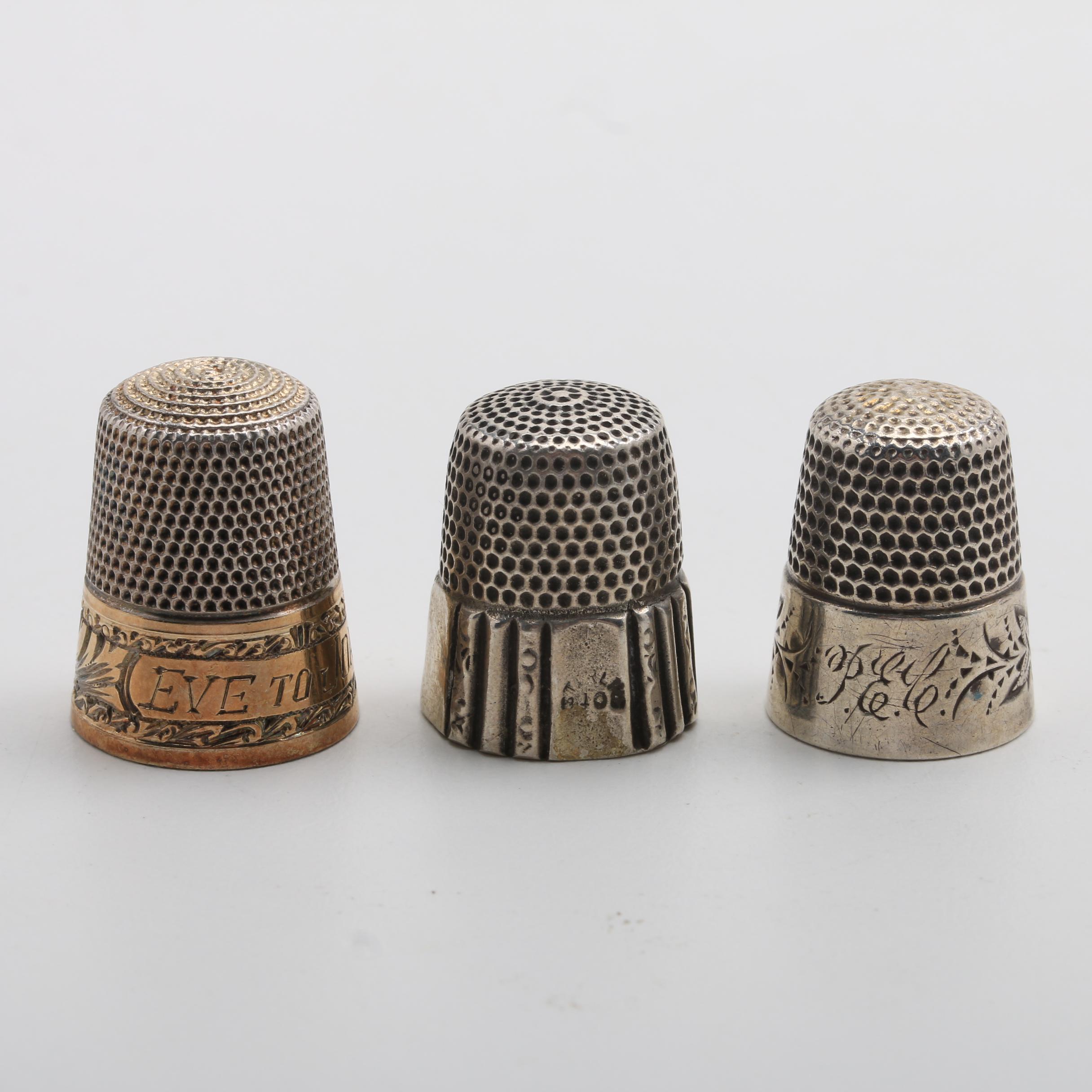 Eight Sterling Silver Thimbles