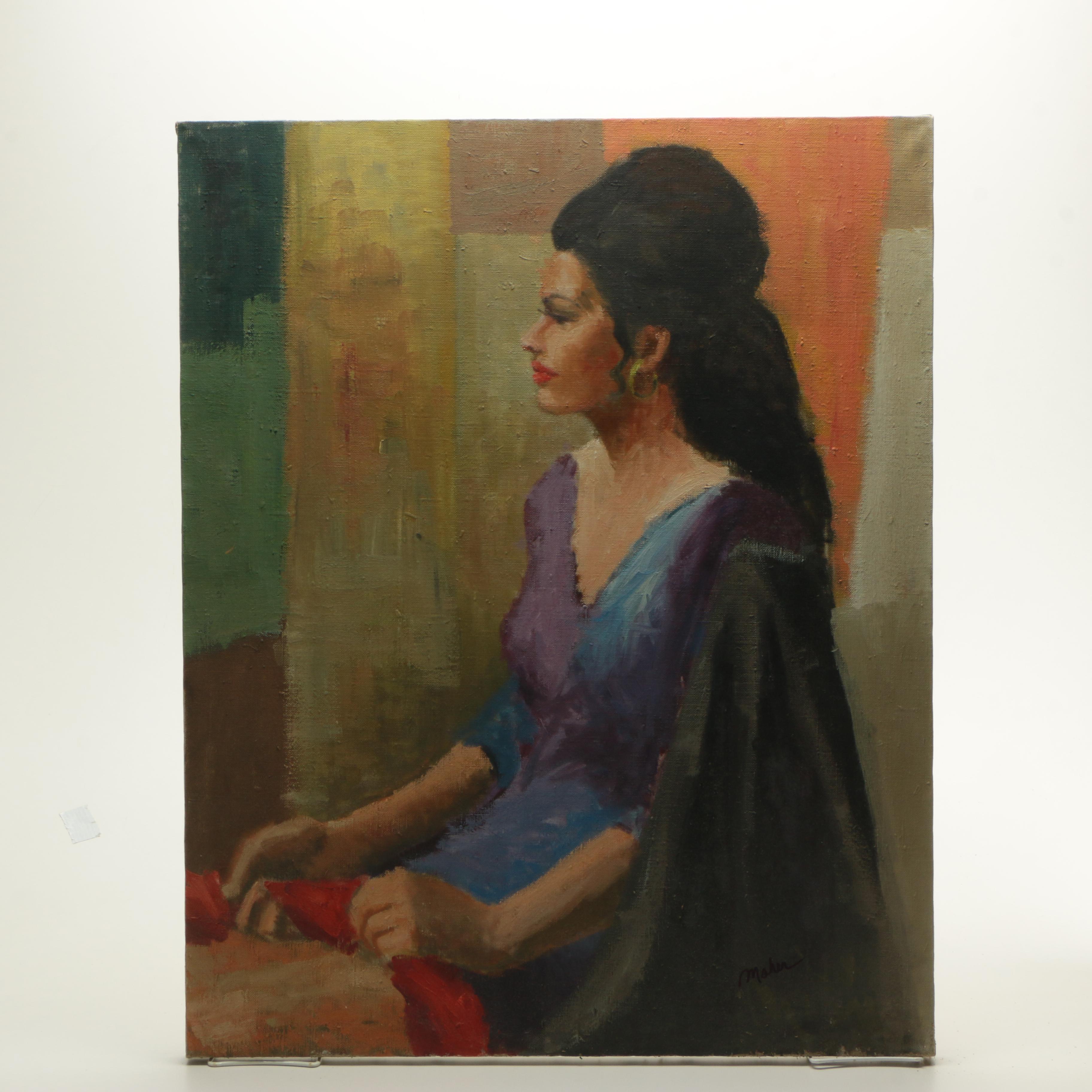 James Maher Oil Portrait of a Woman