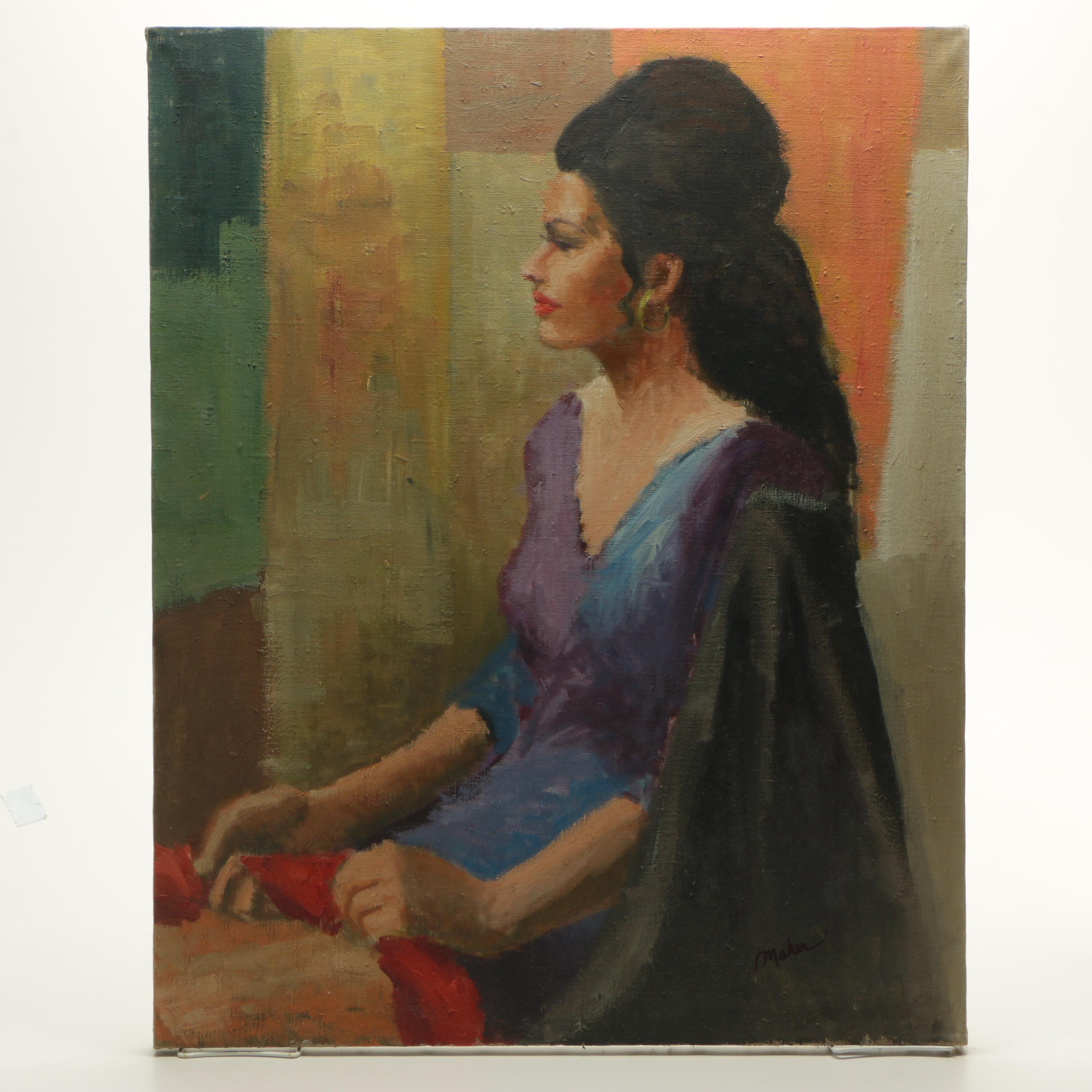 James Maher Oil Portrait of a Woman