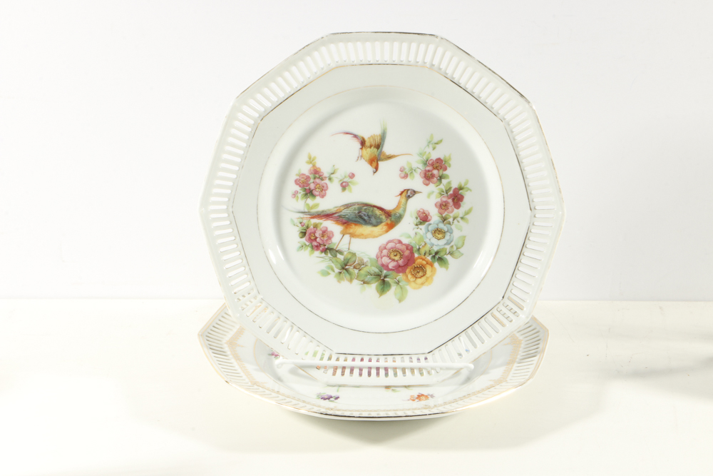 Plethora of Pierced Porcelain Plates and Bowls from Schumann