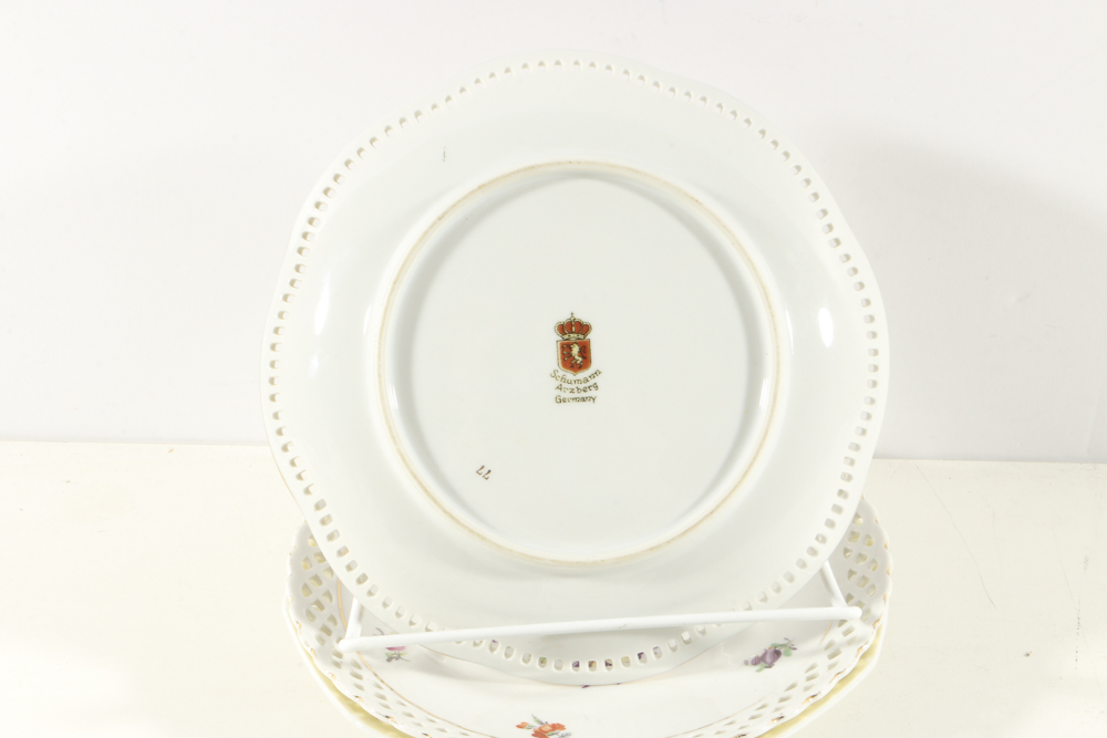 Plethora of Pierced Porcelain Plates and Bowls from Schumann