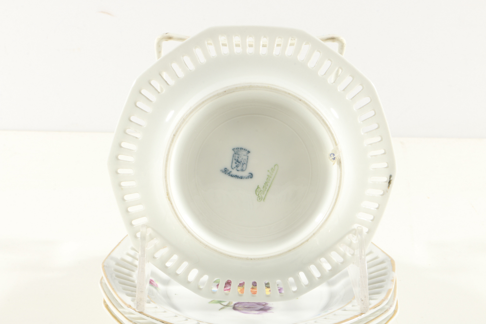 Plethora of Pierced Porcelain Plates and Bowls from Schumann