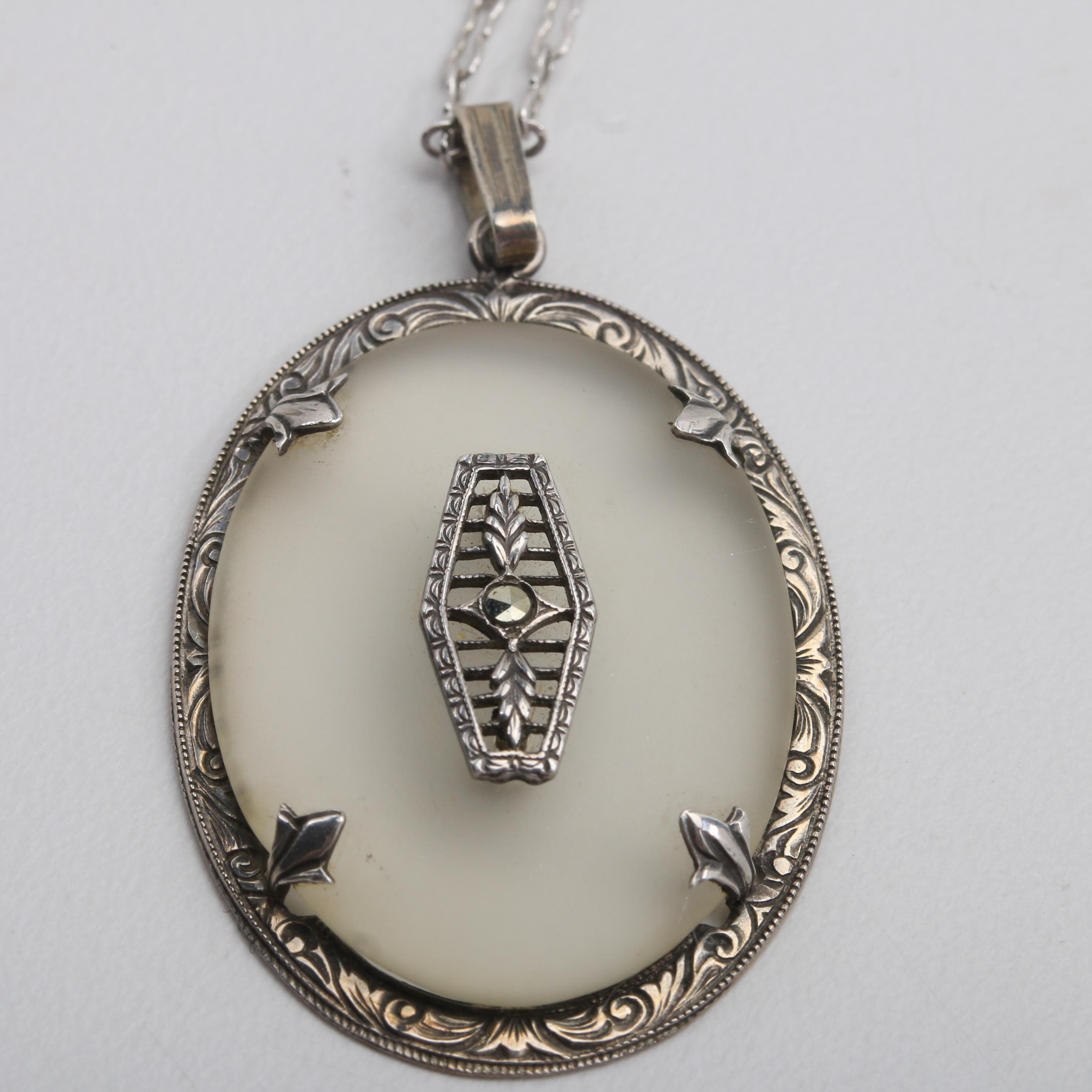 Three Sterling Silver Pendant Necklaces