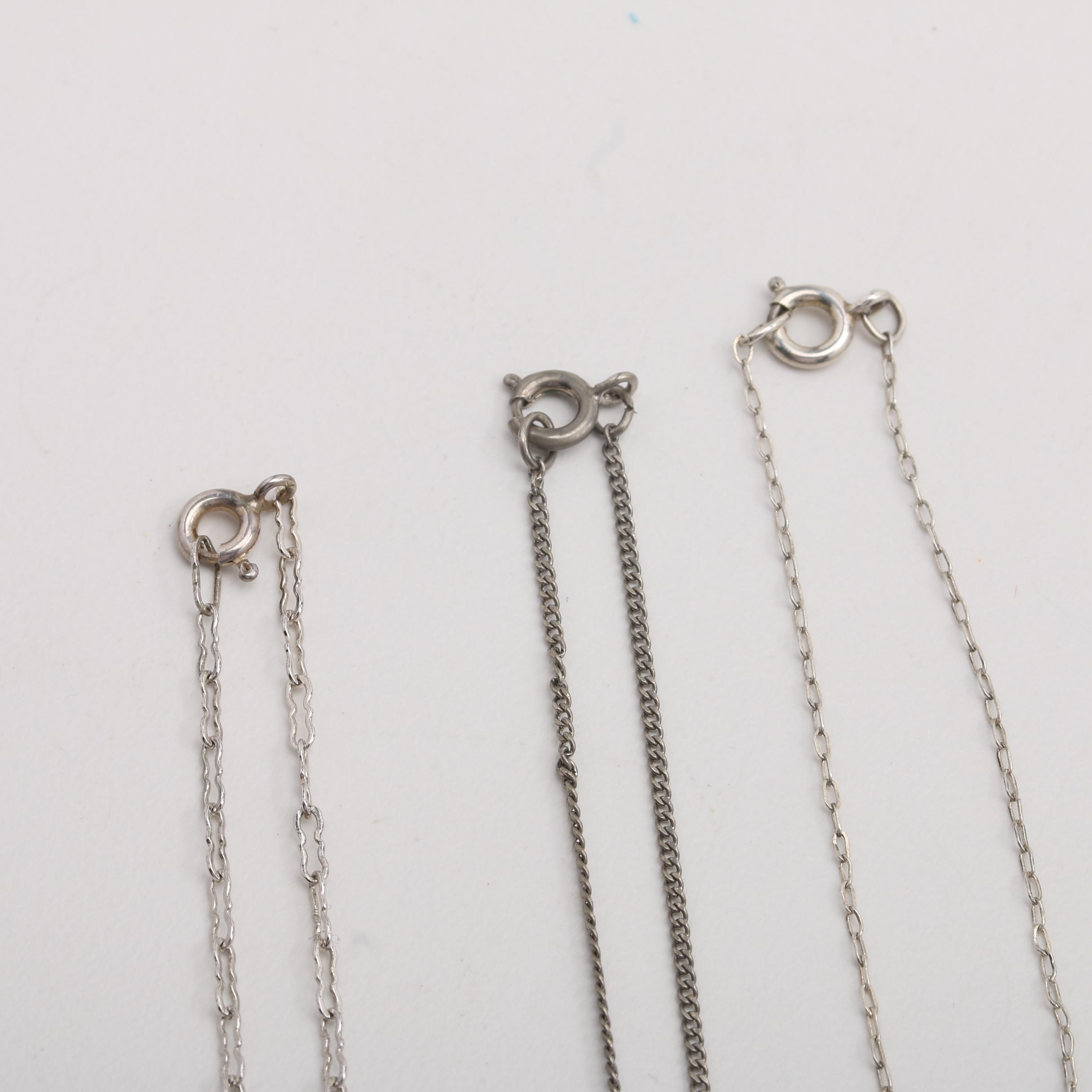 Three Sterling Silver Pendant Necklaces
