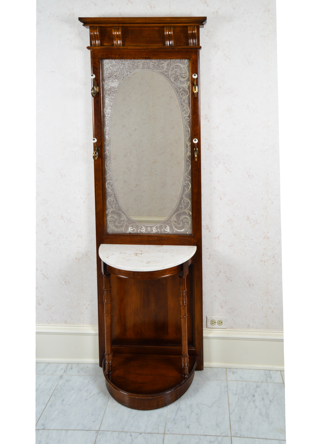 Victorian Style Hall Mirror and Coat Rack