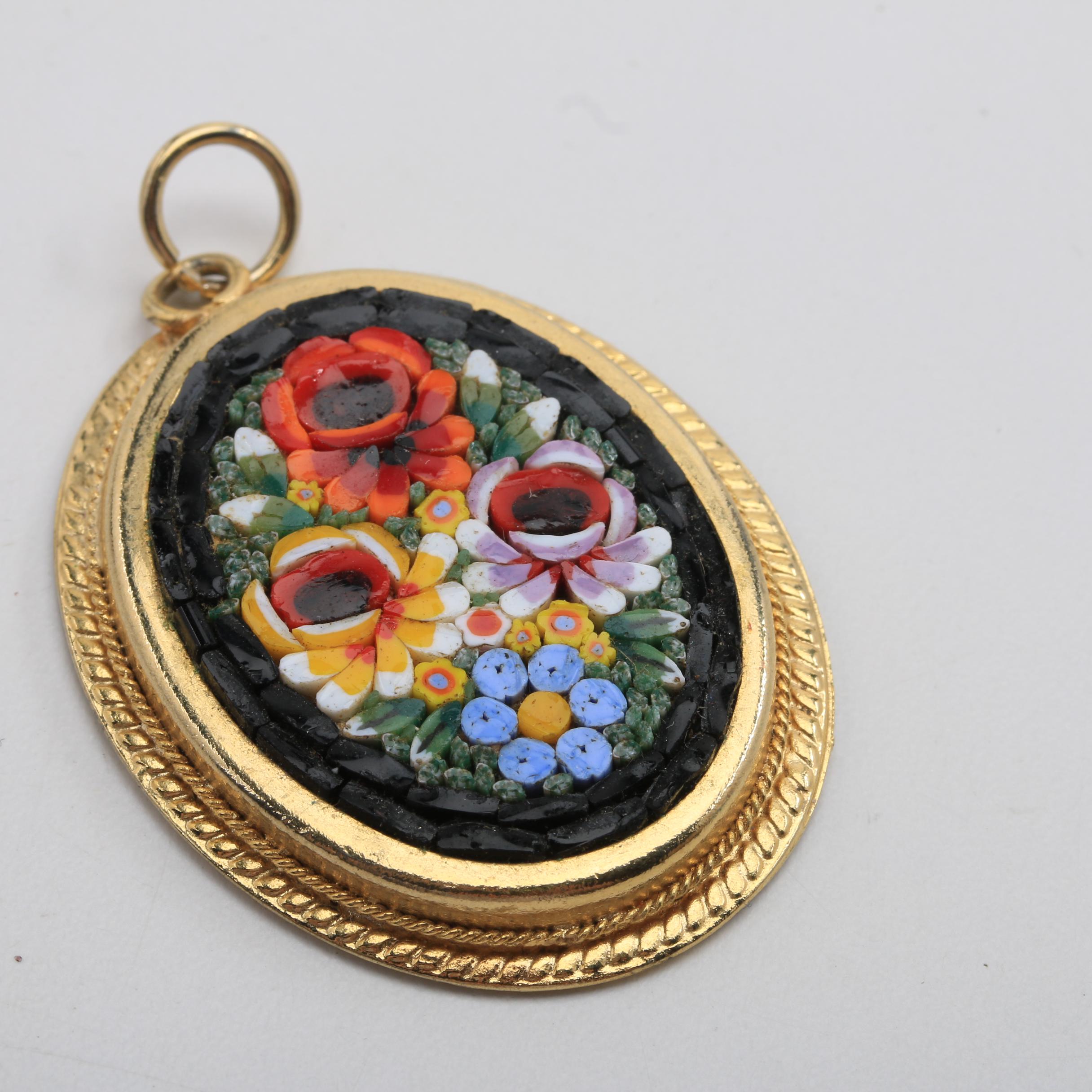 Four Italian Glass Mosaic Jewelry Pieces