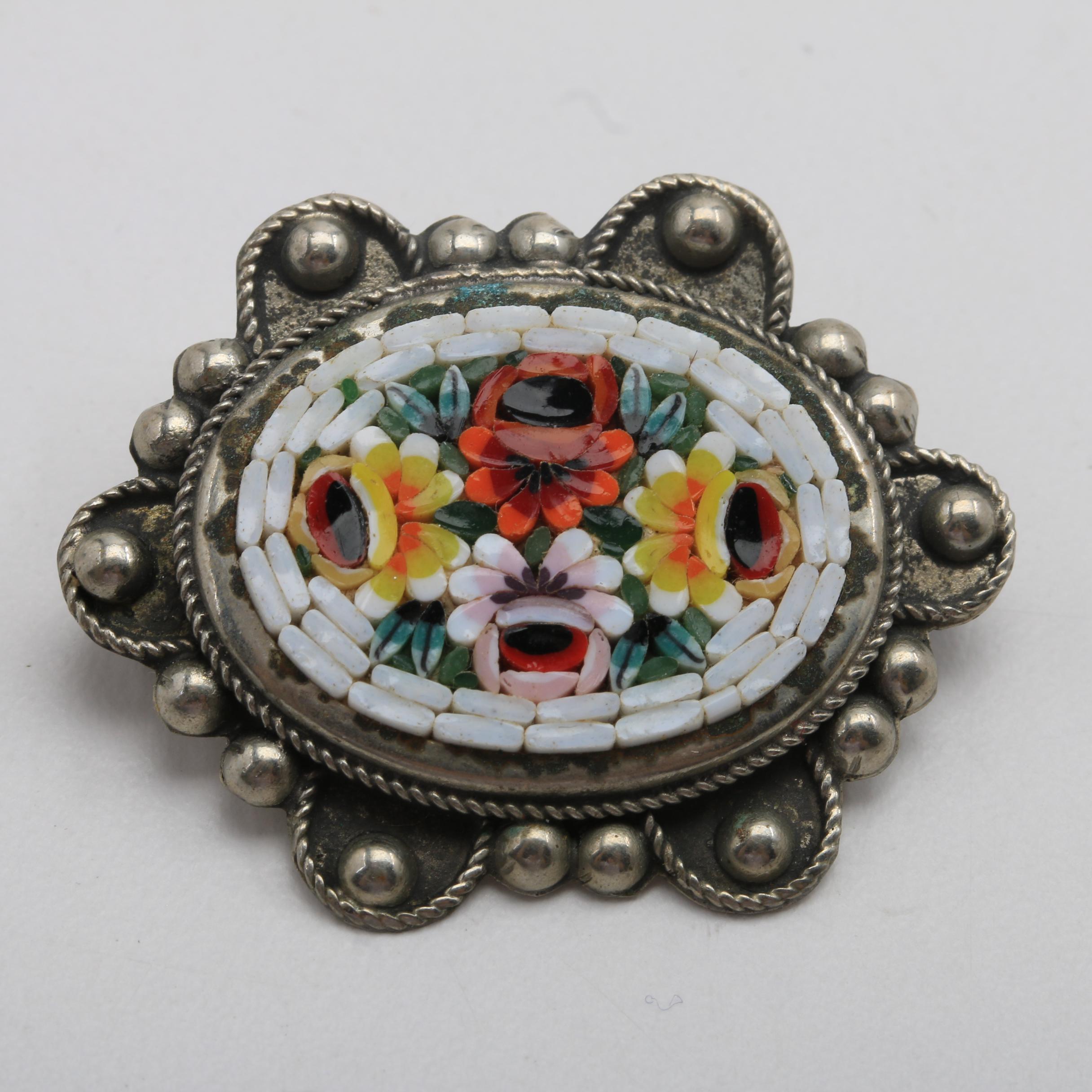 Four Italian Glass Mosaic Jewelry Pieces