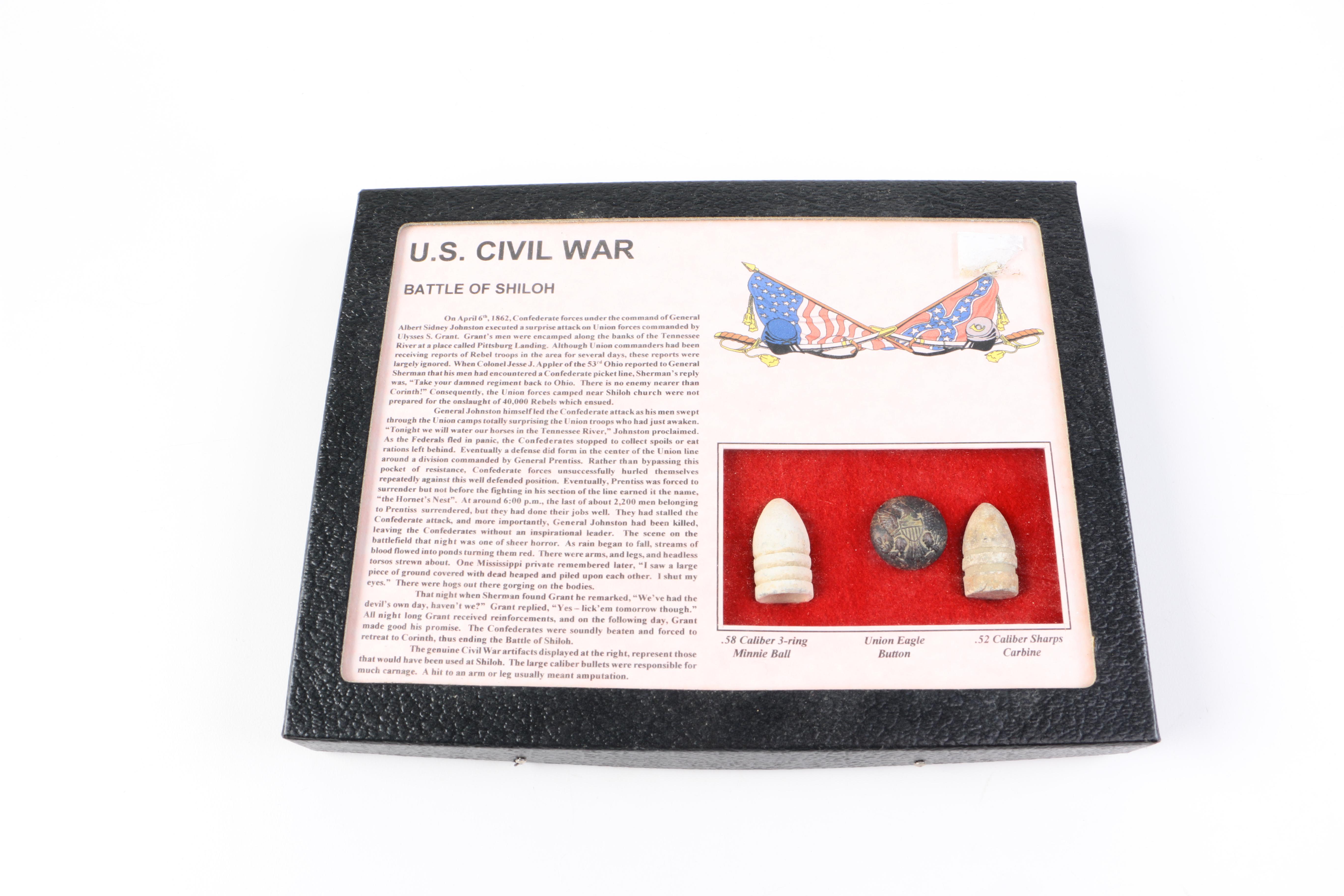 Pair of US Civil War Memento Displays