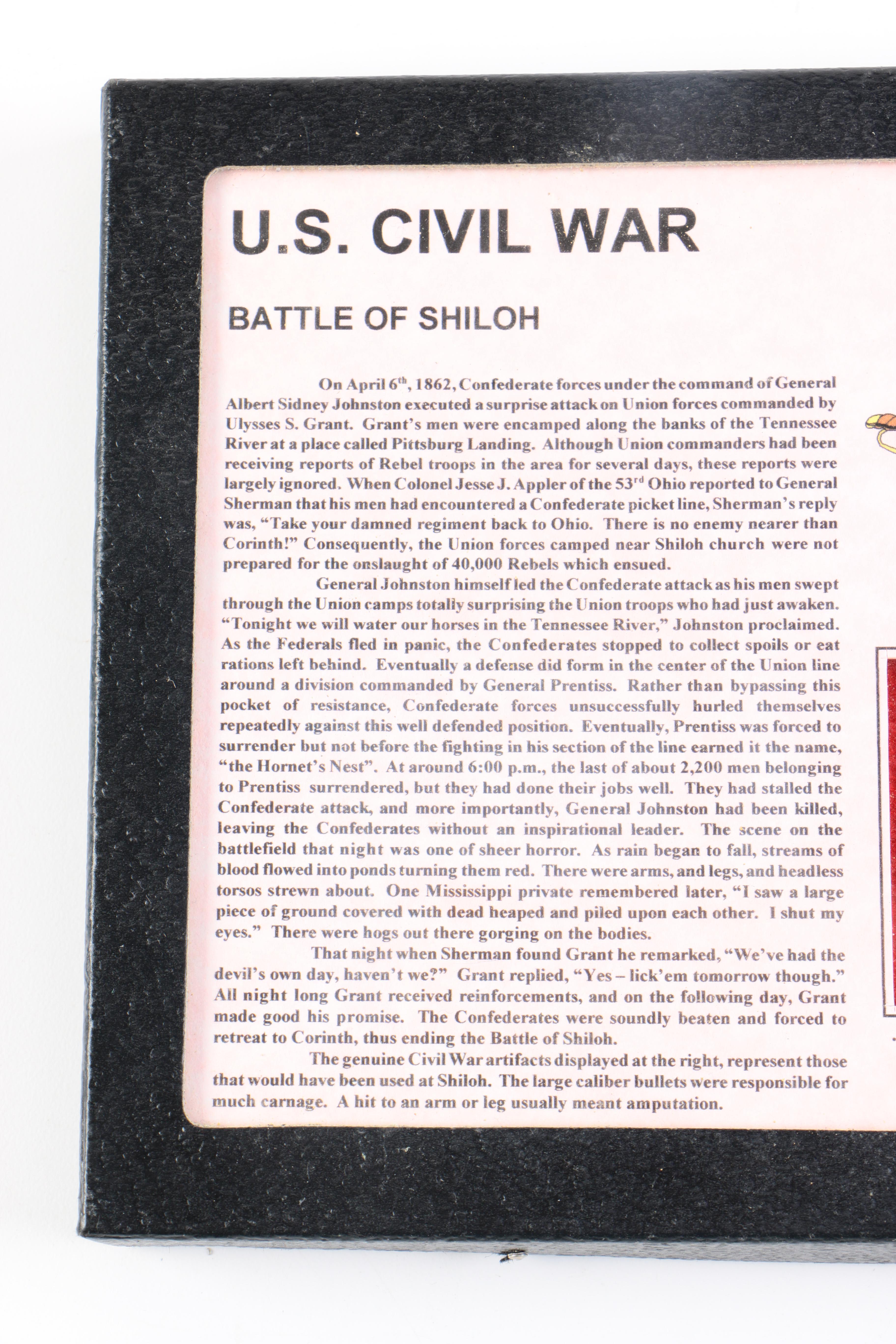 Pair of US Civil War Memento Displays