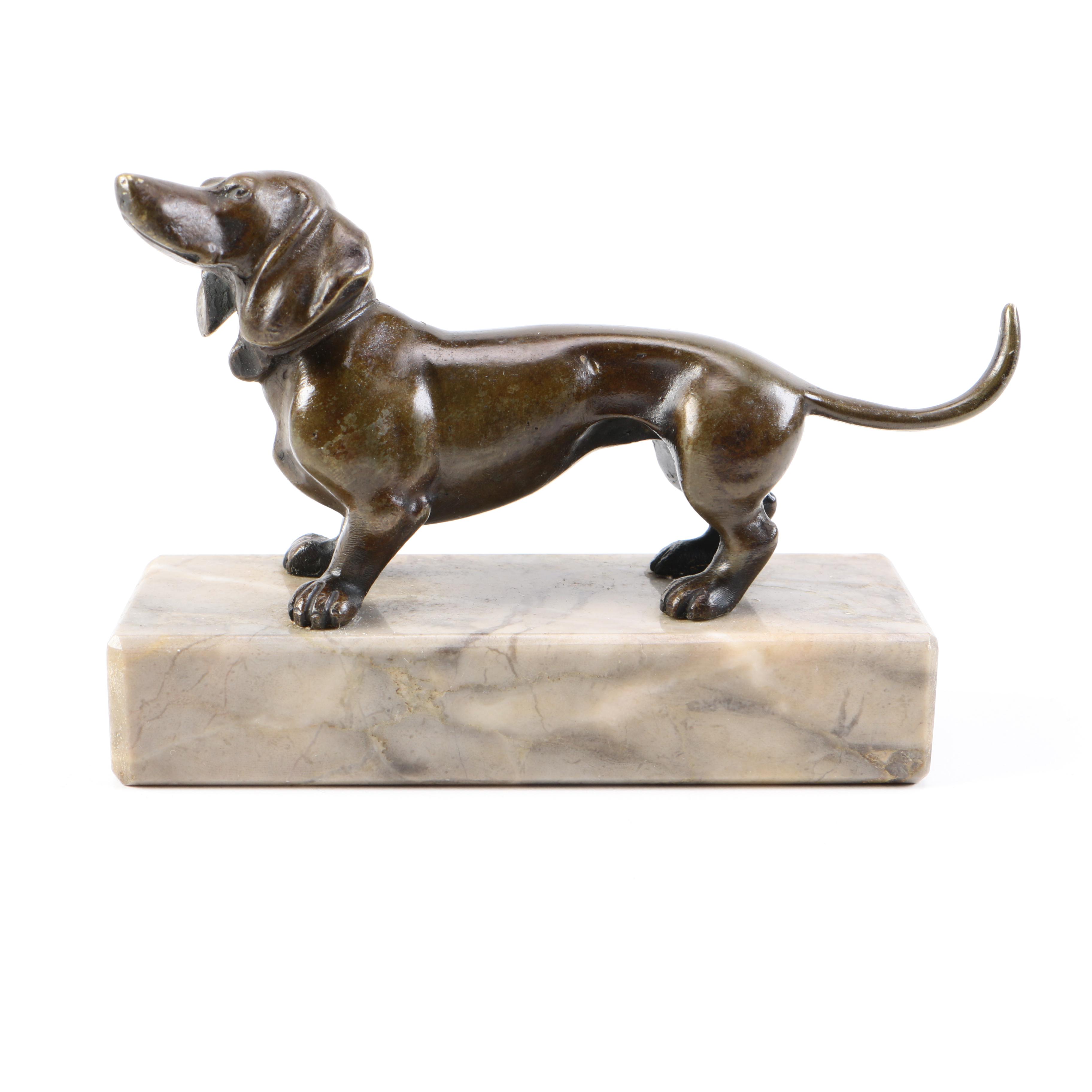 Cast Metal Dachshund Figurine