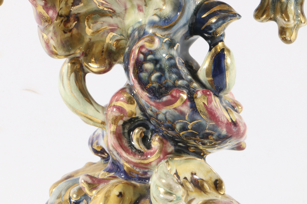 19th-Century Fischer J. Reticulated Centerpiece Bowl